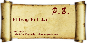 Pilnay Britta névjegykártya